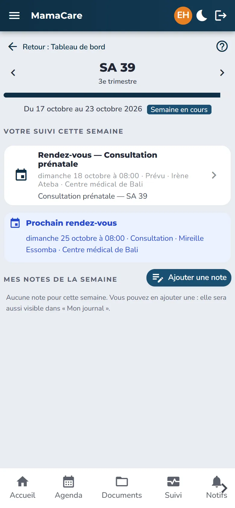 Semaine par semaine